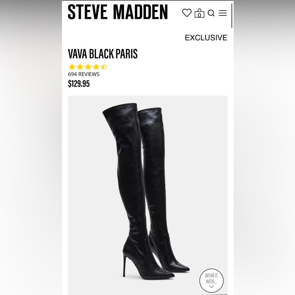 Steve Madden VAVA leather thigh high boots